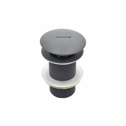 Afvoerplug – Click Waste 5/4" – Met overloop – Mat antraciet