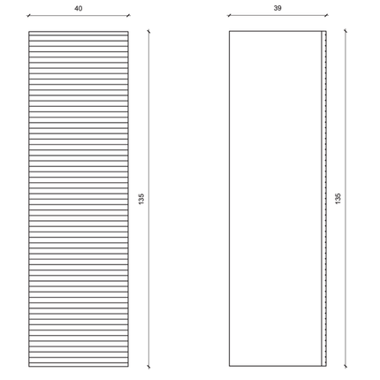 Aloni Elite High Bathroom Cabinet - 135 cm - Matt white - Horizontal relief - Softclose