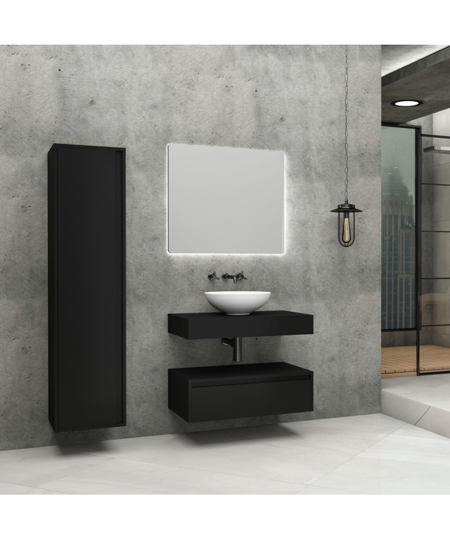 ALONI LINA wastafelonderkast – 80 cm – Mat zwart
