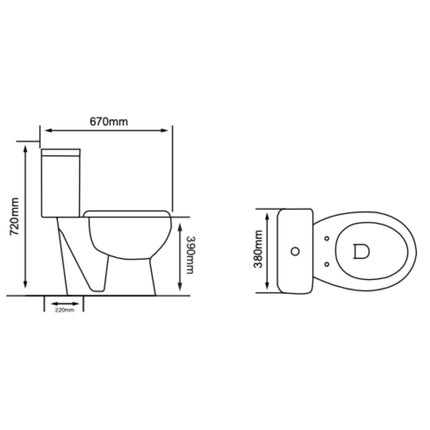 Aloni Pro duoblok / staand toilet – S-trap vloeruitlaat – met reservoir – dubbele spoeling – met softclose zitting – glanzend wit
