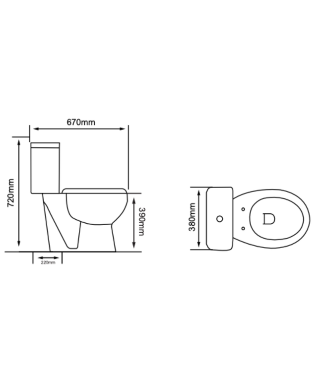 Aloni Pro duoblok / staand toilet – S-trap vloeruitlaat – met reservoir – dubbele spoeling – met softclose zitting – glanzend wit