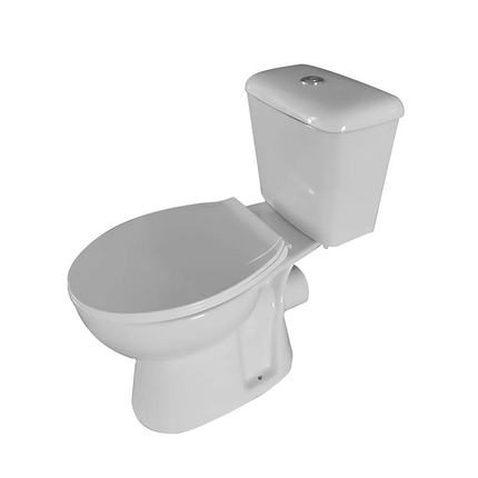 Aloni Pro duoblok / staand toilet – P-trap muuruitlaat – met reservoir – dubbele spoeling – met softclose zitting – glanzend wit