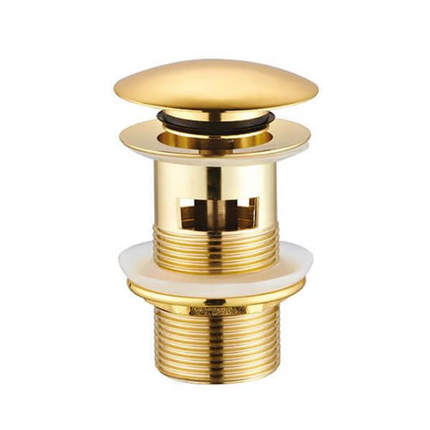 Afvoerplug – Click Waste 5/4" – Met overloop – Glanzend goud