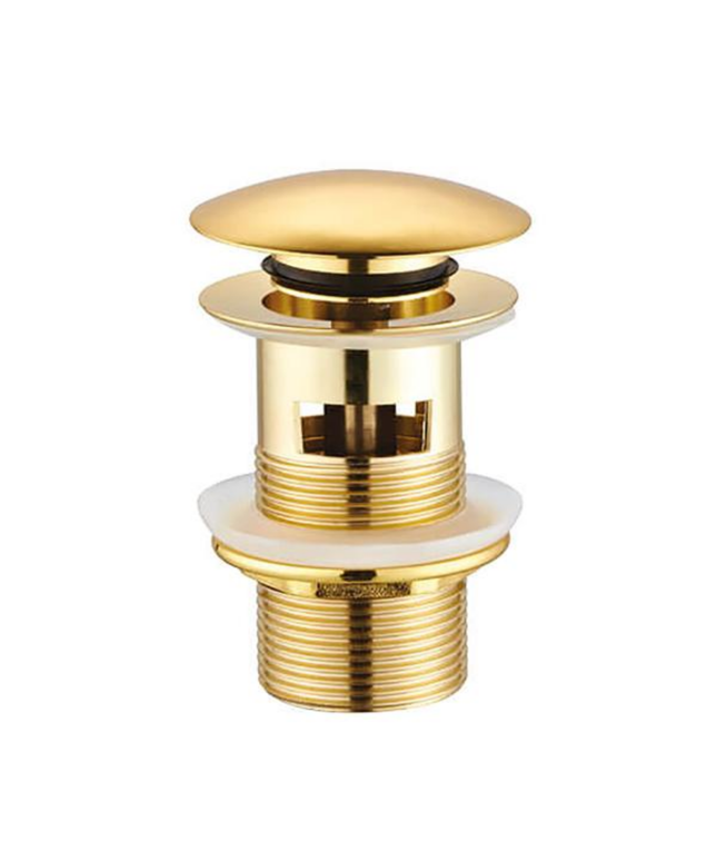 Afvoerplug – Click Waste 5/4" – Met overloop – Glanzend goud