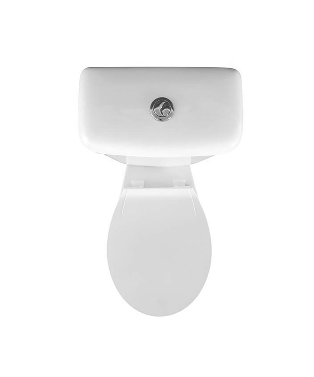 Aloni Pro duoblok / staand toilet – P-trap muuruitlaat – met reservoir – dubbele spoeling – met softclose zitting – glanzend wit