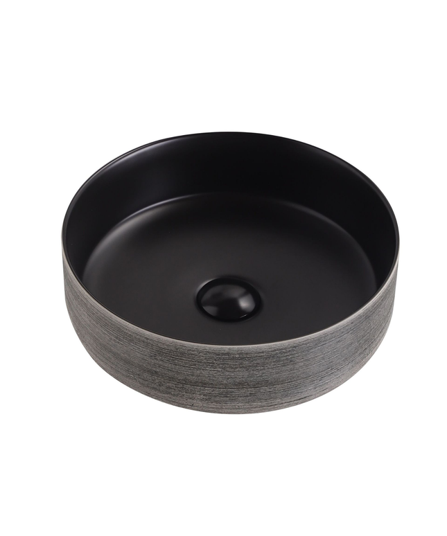 ALONI Turo Waskom met Reliëf – 36x12 cm – Grijs/Mat Zwart