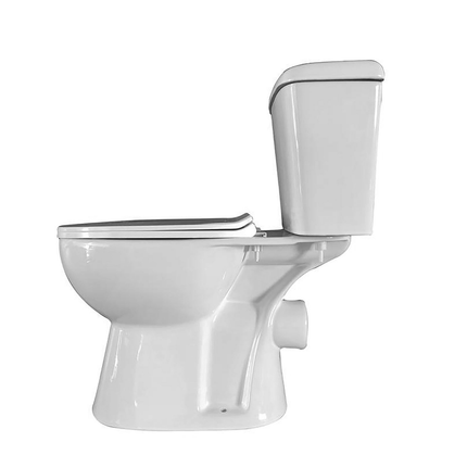 Aloni Pro duoblok / staand toilet – P-trap muuruitlaat – met reservoir – dubbele spoeling – met softclose zitting – glanzend wit