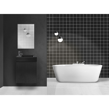 ALONI MIKARO toiletspeigel – met lijst – 40x60x1,9 cm – Zwart eiken