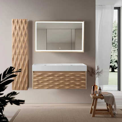 MAGNOLIA wastafelonderkast – 119x40x52 cm – Licht eiken – Greeploos & softclose