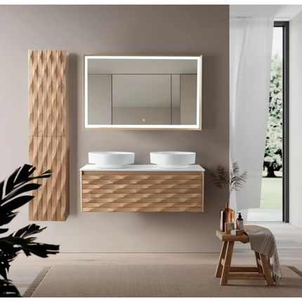 MAGNOLIA wastafelonderkast – 119x40x52 cm – Licht eiken – Greeploos & softclose