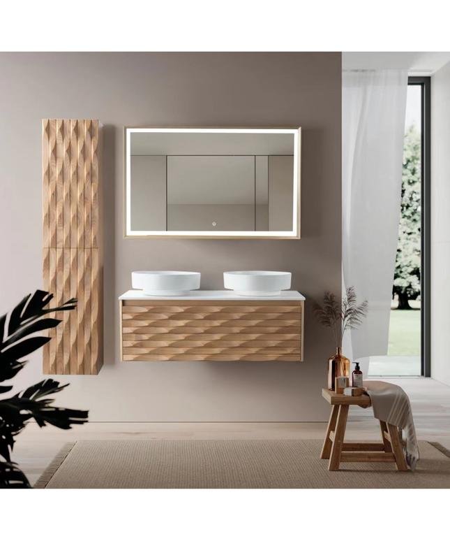 MAGNOLIA wastafelonderkast – 119x40x52 cm – Licht eiken – Greeploos & softclose