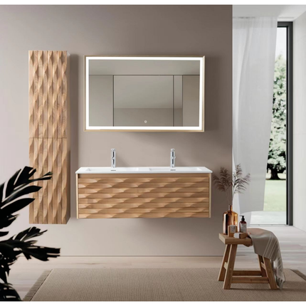 MAGNOLIA wastafelonderkast – 119x40x52 cm – Licht eiken – Greeploos & softclose