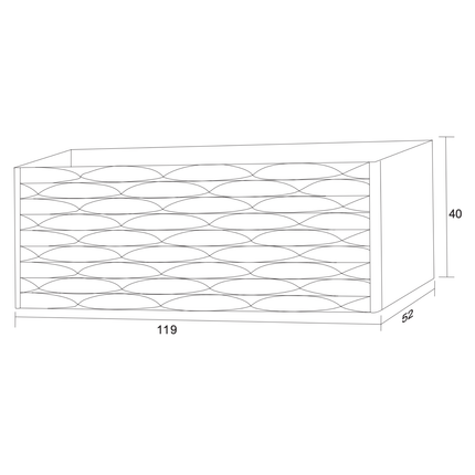 MAGNOLIA wastafelonderkast – 119x40x52 cm – Licht eiken – Greeploos & softclose