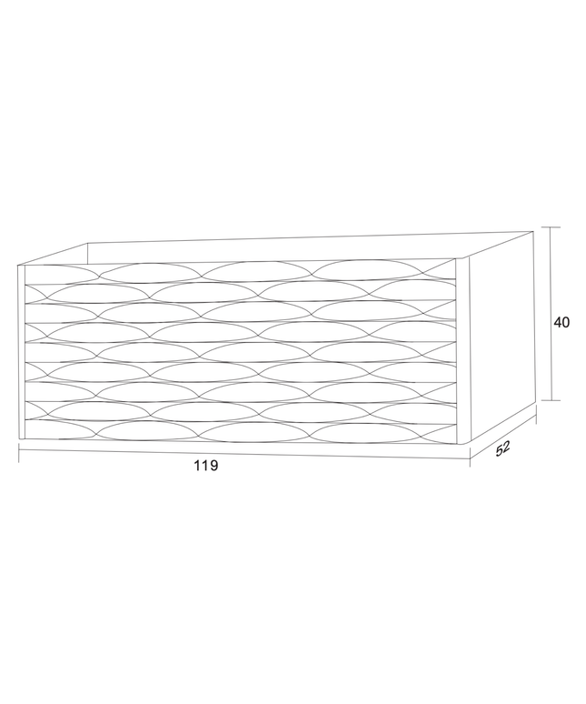 MAGNOLIA wastafelonderkast – 119x40x52 cm – Licht eiken – Greeploos & softclose