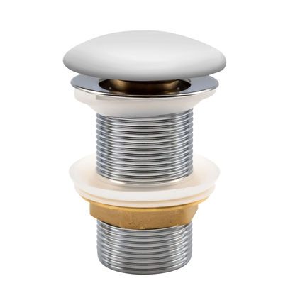 ALONI afvoerplug – Push-Up keramisch 5/4 – Wit – Zonder overloop