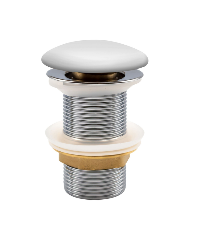 ALONI afvoerplug – Push-Up keramisch 5/4 – Wit – Zonder overloop