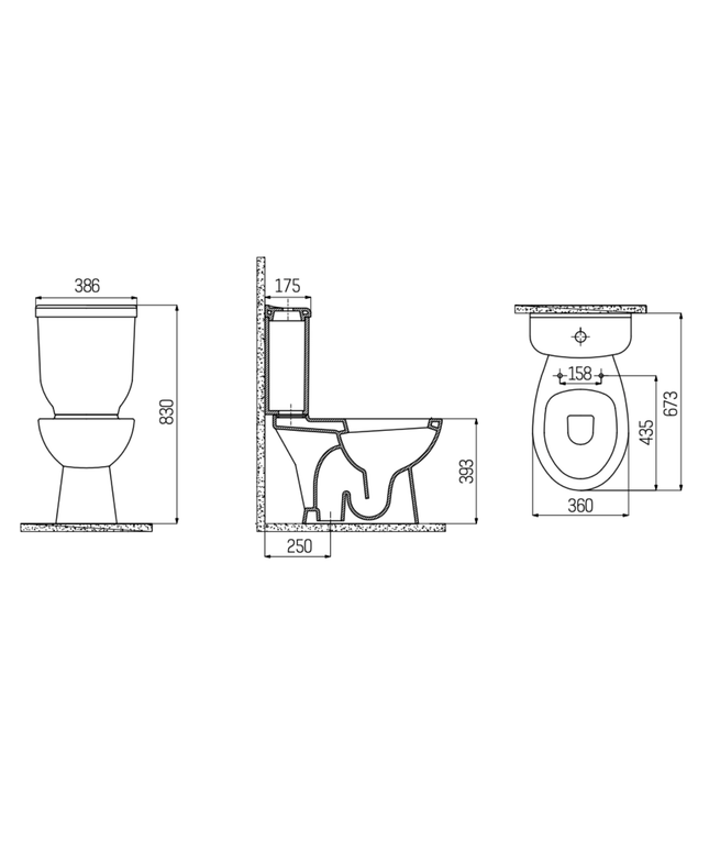 Creavit Sedef staand toilet / vloertoilet – S-trap vloeruitlaat – wit