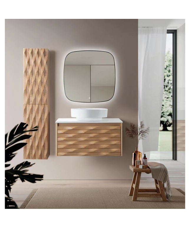 MAGNOLIA wastafelonderkast – 79x40x52 cm – Licht eiken – Greeploos & softclose