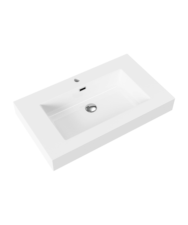 ALONI Wastafel – 80x10x46 cm – Kunstmarmer – Mat Wit