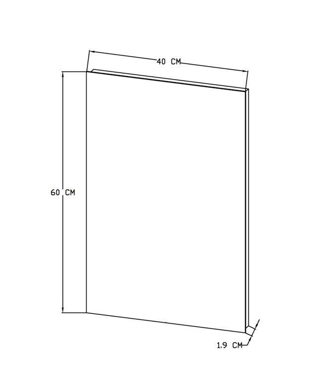 ALONI MIKARO toiletspeigel – met lijst – 40x60x1,9 cm – Zwart eiken