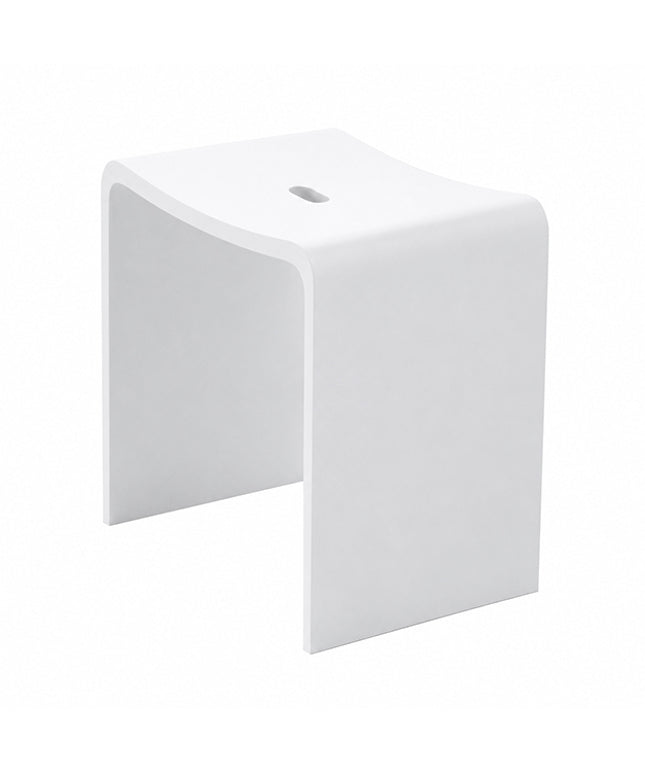 Wiesbaden Zita tabouret de salle de bain solid surface blanc mat - photo de détail | Schwertz & Co