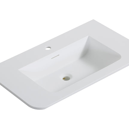 Wiesbaden Laro wastafel met 1 kraangat solid surface mat wit 80 x 48 cm | Schwertz & Co
