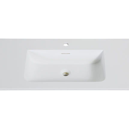 Wiesbaden Laro wastafel 100 cm mat wit - detailfoto kraangat | Schwertz & Co