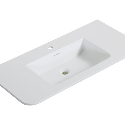 Wiesbaden Laro wastafel met 1 kraangat 100 cm mat wit | Schwertz & Co