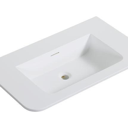 Wiesbaden Laro wastafel zonder kraangat solid surface mat wit 80 x 48 cm | Schwertz & Co