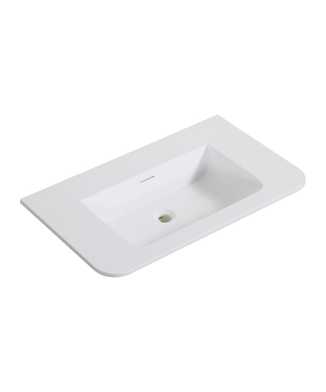 Wiesbaden Laro wastafel zonder kraangat solid surface mat wit 80 x 48 cm | Schwertz & Co