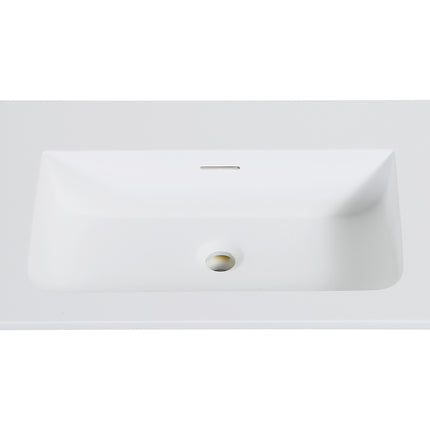 Wiesbaden Laro wastafel zonder kraangat solid surface mat wit 80 x 48 cm - detailfoto | Schwertz & Co