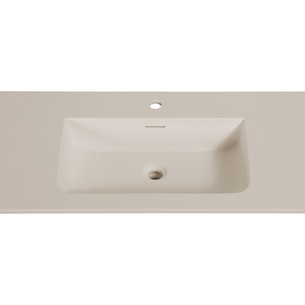 Wiesbaden Laro wastafel met kraangat solid surface beige - detailfoto | Schwertz & Co