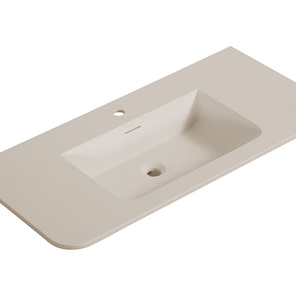 Wiesbaden Laro wastafel met kraangat solid surface beige | Schwertz & Co