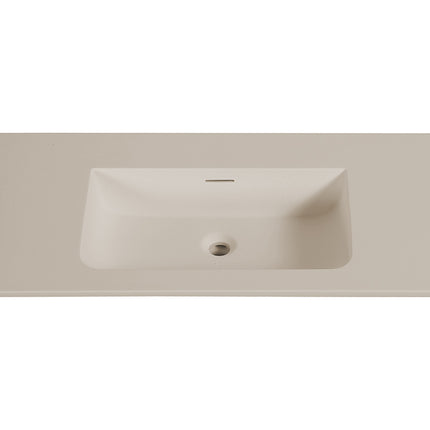 Wiesbaden Laro wastafel zonder kraangat solid surface beige - detailfoto | Schwertz & Co