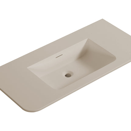 Wiesbaden Laro wastafel zonder kraangat solid surface beige | Schwertz & Co