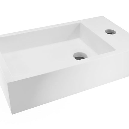 Wiesbaden Lotte fontein rechts 40 x 22 cm solid surface mat wit - sfeerfoto | Schwertz & Co