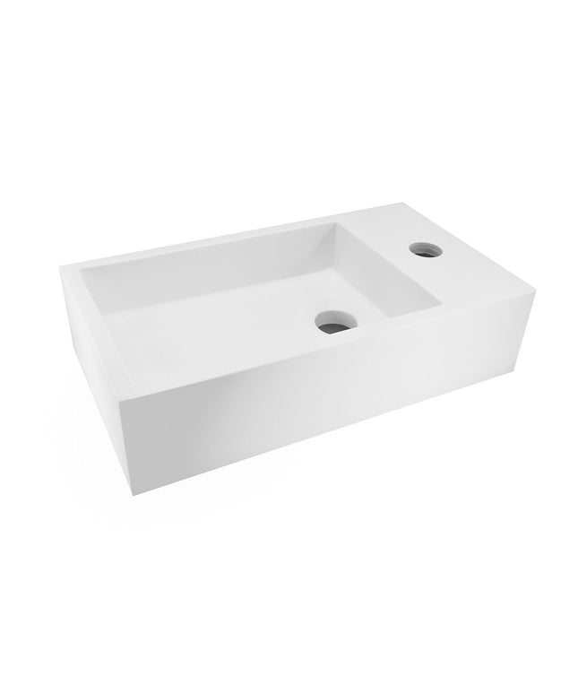 Wiesbaden Lotte fontein rechts 40 x 22 cm solid surface mat wit - sfeerfoto | Schwertz & Co