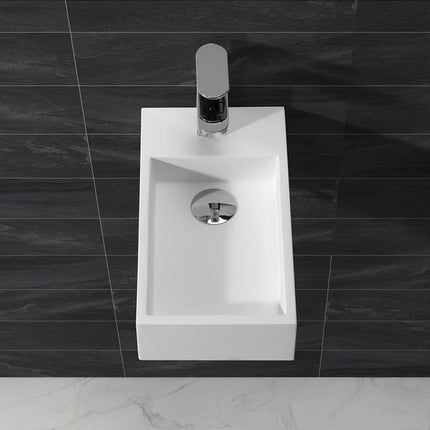 Wiesbaden Lotte fontein rechts 40 x 22 cm solid surface mat wit - detailfoto | Schwertz & Co