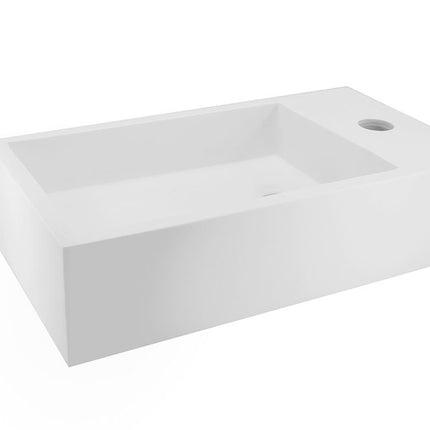 Wiesbaden Lotte fontein rechts 40 x 22 cm solid surface mat wit | Schwertz & Co