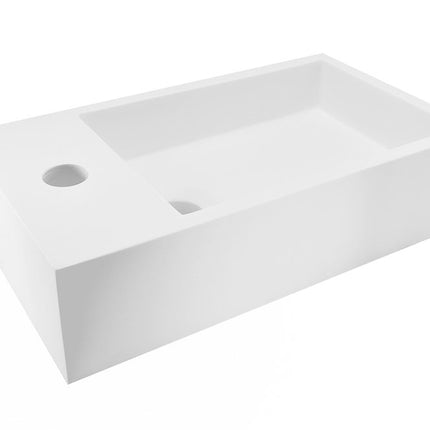 Wiesbaden Lotte fontein links 40 x 22 cm solid surface mat wit - sfeerfoto | Schwertz & Co