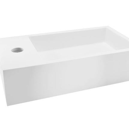 Wiesbaden Lotte fontein links 40 x 22 cm solid surface mat wit | Schwertz & Co
