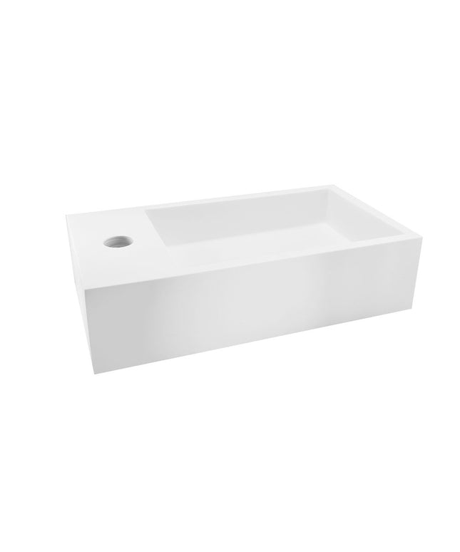 Wiesbaden Lotte fontein links 40 x 22 cm solid surface mat wit | Schwertz & Co