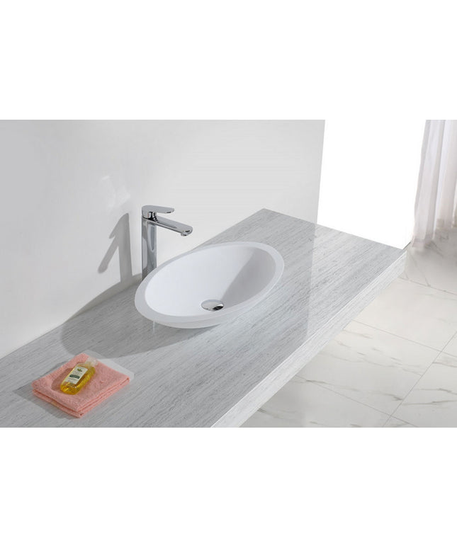Wiesbaden Kim waskom ovaal 59 x 35 cm solid surface mat wit - detailfoto | Schwertz & Co