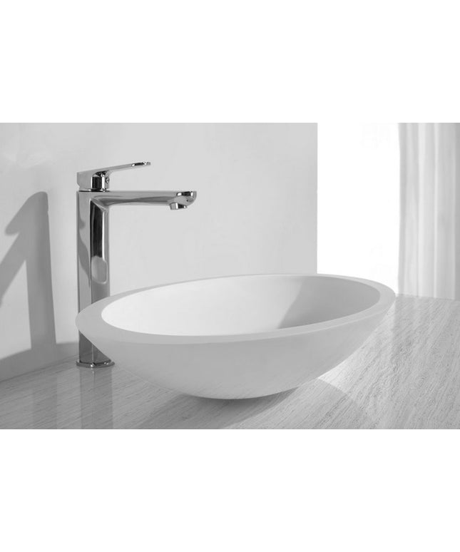 Wiesbaden Kim waskom ovaal 59 x 35 cm solid surface mat wit - detailfoto rand | Schwertz & Co