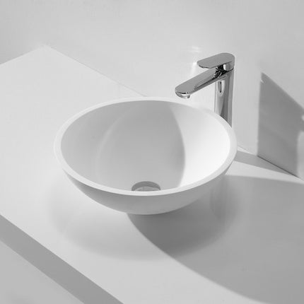 Wiesbaden Valerie waskom rond 43 cm solid surface mat wit - sfeerfoto | Schwertz & Co
