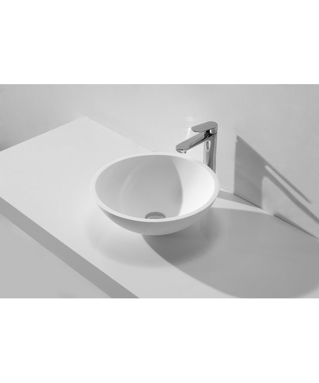 Wiesbaden Valerie waskom rond 43 cm solid surface mat wit - sfeerfoto | Schwertz & Co
