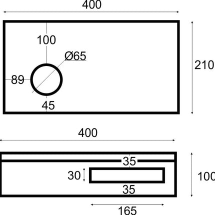 Wiesbaden Oak planchet massief eiken links - technische tekening | Schwertz & Co
