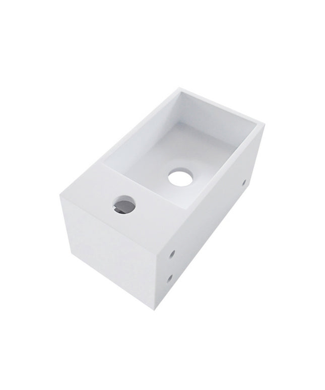 Wiesbaden Julia fontein rechts 35 x 20 cm solid surface mat wit - detailfoto handdoekhouder | Schwertz & Co