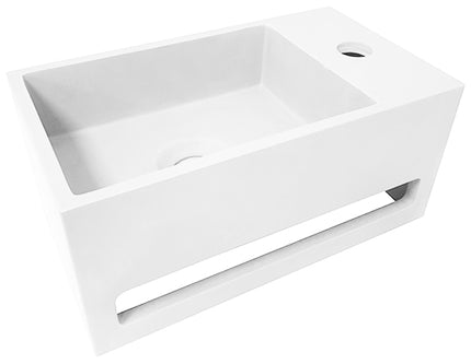 Wiesbaden Julia fontein rechts 35 x 20 cm solid surface mat wit | Schwertz & Co