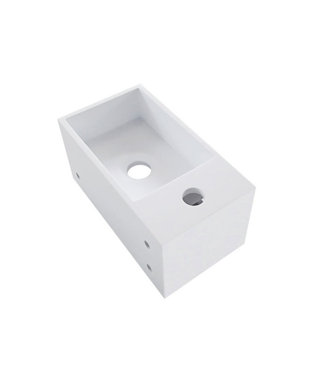 Wiesbaden Julia fontein links 35 x 20 cm solid surface mat wit - detailfoto handdoekhouder | Schwertz & Co